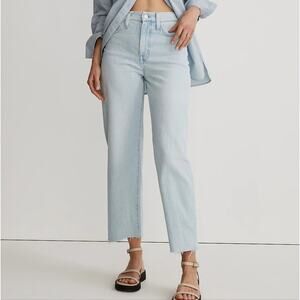 NWT Madewell Perfect Vintage Wide-Leg Crop Jean 33P High Rise 90s Light Denim